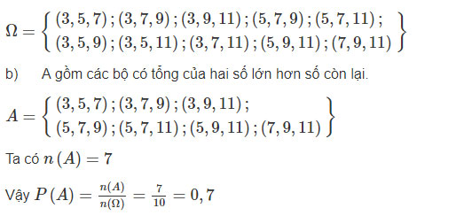 Giải SBT Toán 11 ôn tập chương 2: Tổ hợp - Xác suất