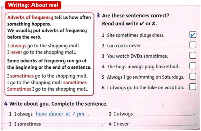 Giải bài tập tiếng Anh lớp 4