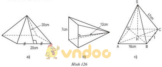 Giải bài tập SGK Toán lớp 8 bài 8: Diện tích xung quanh của hình chóp đều