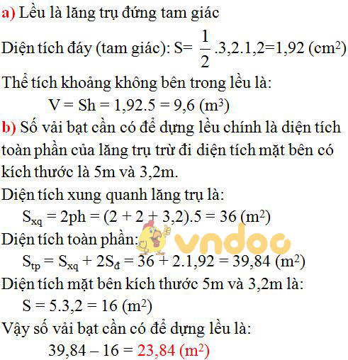 Giải bài tập SGK Toán lớp 8 bài: Ôn tập chương IV - Hình lăng trụ đứng. Hình chóp đều