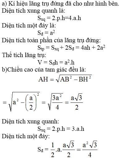 Giải bài tập SGK Toán lớp 8 bài: Ôn tập chương IV - Hình lăng trụ đứng. Hình chóp đều