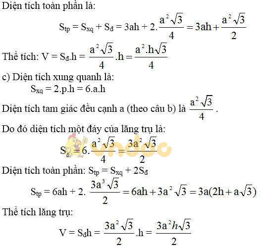 Giải bài tập SGK Toán lớp 8 bài: Ôn tập chương IV - Hình lăng trụ đứng. Hình chóp đều