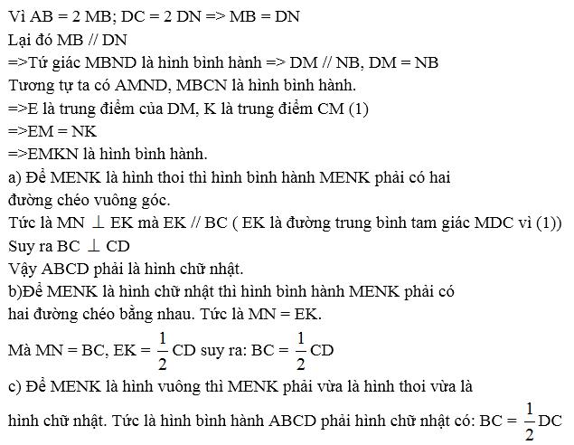 Giải bài tập SGK Toán lớp 8: Phần Hình học - Ôn tập cuối năm