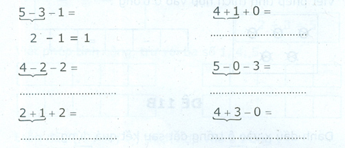 Đề kiểm tra cuối tuần Toán lớp 1: Tuần 11 - Đề 2