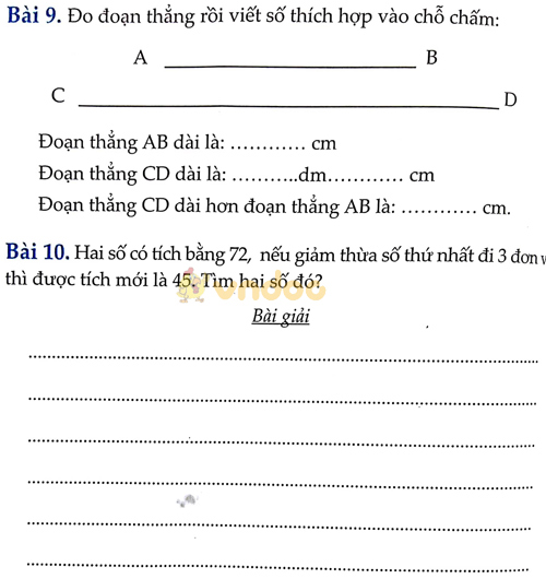 Kiểm tra giữa học kỳ 1 Toán lớp 3 - Đề 1