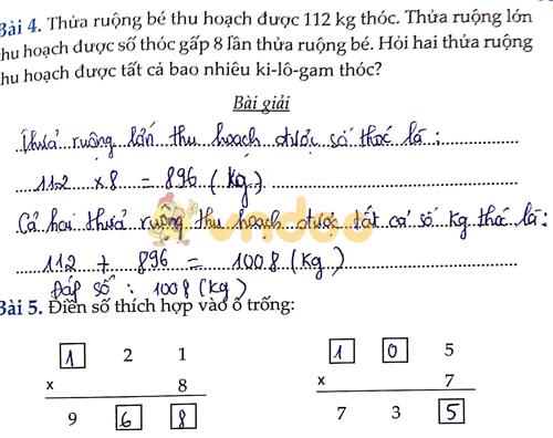 Cùng em học Toán lớp 3 Tuần 11 - Đề 1