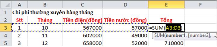 Giải bài tập SGK Tin học 7 bài 4: Sử dụng các hàm để tính toán