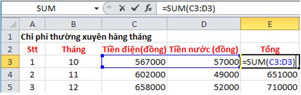 Giải bài tập SGK Tin học 7 bài 4: Sử dụng các hàm để tính toán