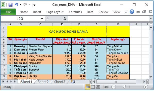 Giải bài tập SGK Tin học 7 bài 7: Trình bày và in trang tính