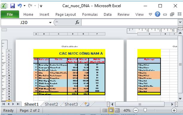 Giải bài tập SGK Tin học 7 bài 7: Trình bày và in trang tính