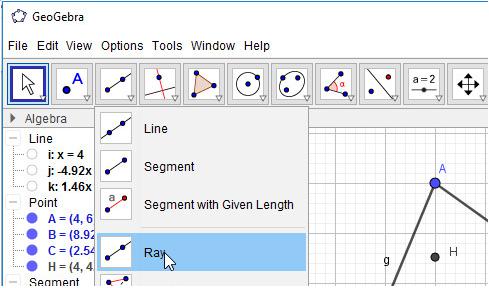 Giải bài tập SGK Tin học 7 bài 12: Vẽ hình phẳng bằng GEOGEBRA