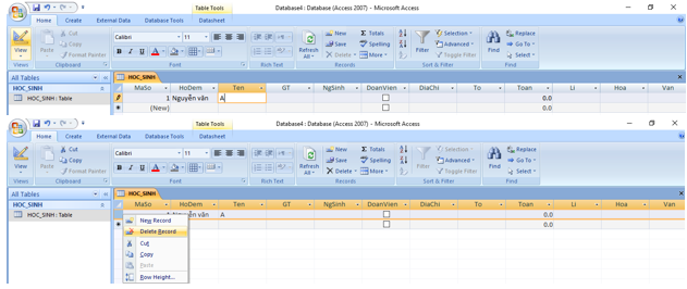Giải bài tập SGK Tin học 12 bài 5