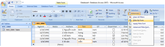 Giải bài tập SGK Tin học 12 bài 5