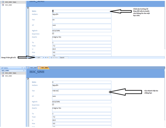 Giải bài tập SGK Tin học 12 bài 6