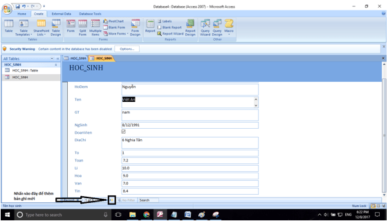 Giải bài tập SGK Tin học 12 bài 6