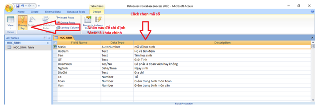 Giải bài tập SGK Tin học 12: Bài tập và thực hành 2 - Tạo cấu trúc bảng