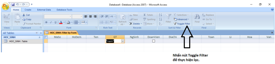 Giải bài tập SGK Tin học 12: Bài tập và thực hành 3 - Thao tác trên bảng