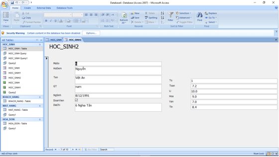 Giải bài tập SGK Tin học 12: Bài tập và thực hành 4
