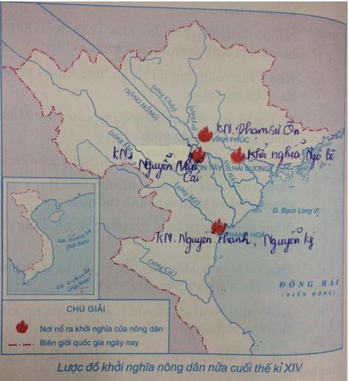 Giải Tập bản đồ Lịch Sử 7 bài 16: Sự suy sụp của nhà Trần cuối thế kỉ 14