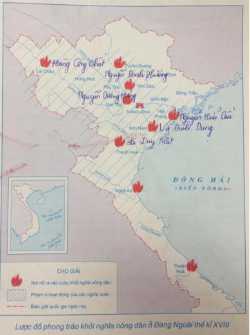 Giải Tập bản đồ Lịch Sử 7 bài 24: Khởi nghĩa nông dân đàng ngoài thế kỉ 18
