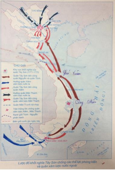 Giải Tập bản đồ Lịch Sử 7 bài 25: Phong trào Tây Sơn