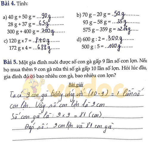 Đề bài Cùng em học Toán lớp 3 Tuần 13 - Đề 2: