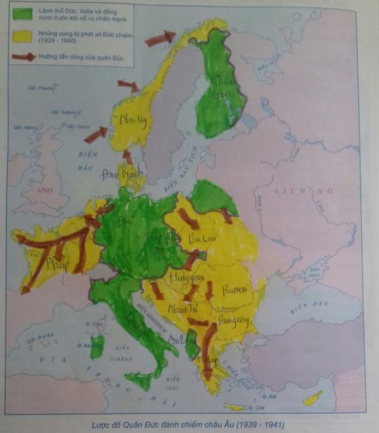 Giải Tập bản đồ Lịch Sử 8 bài 21: Chiến tranh thế giới thứ hai (1939 - 1945)
