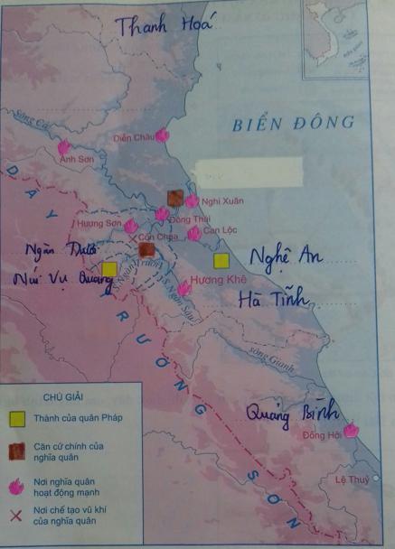 Giải Tập bản đồ Lịch Sử 8 bài 26: Phong trào kháng chiến chống Pháp trong những năm cuối thế kỉ 19