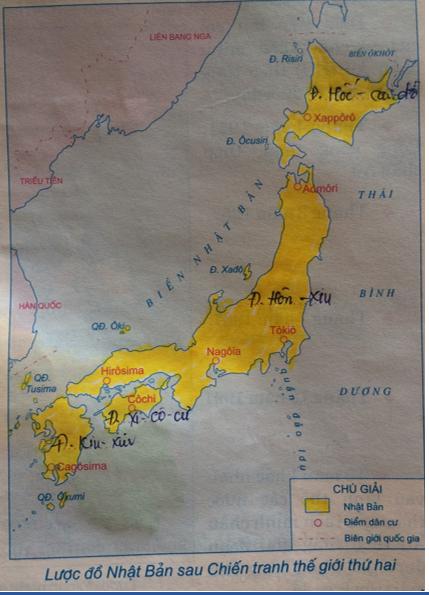Giải Tập bản đồ Lịch Sử 9 bài 9: Nhật Bản