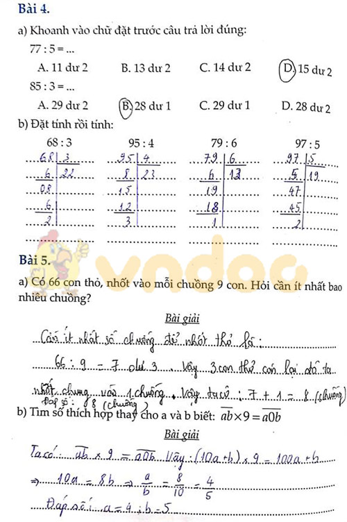 Đề bài Cùng em học Toán lớp 3 Tuần 14 - Đề 2: