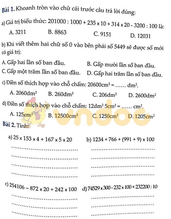 Cùng em học Toán lớp 4 Tuần 11