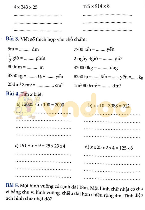 Cùng em học Toán lớp 4 Tuần 11 - Đề 2