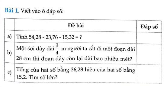 Cùng em học Toán lớp 5 Tuần 11 - Đề 2