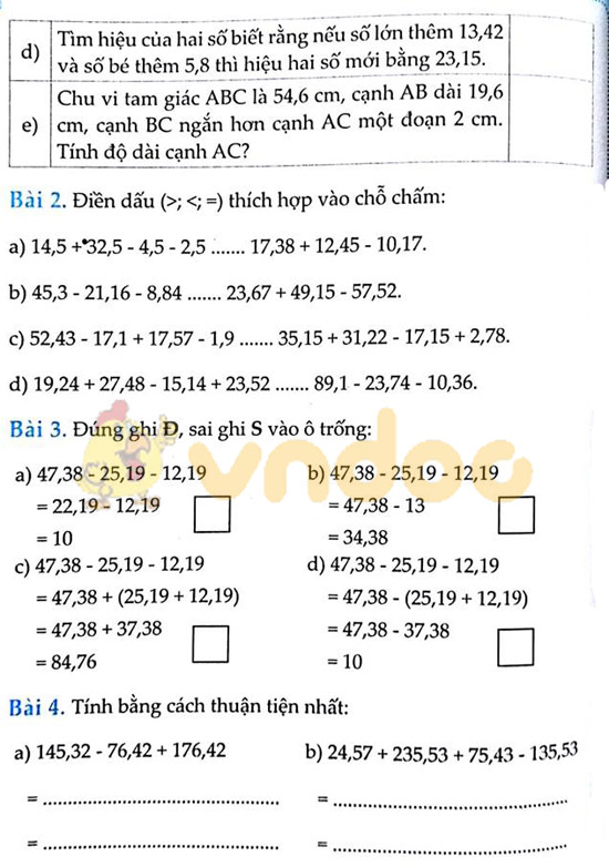 Cùng em học Toán lớp 5 Tuần 11 - Đề 2