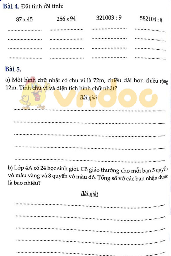 Cùng em học Toán lớp 4 Tuần 12