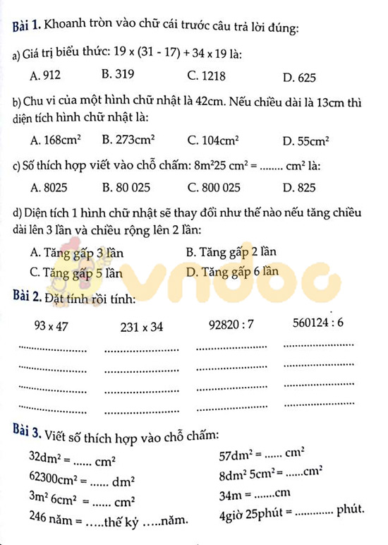 Cùng em học Toán lớp 4 Tuần 12
