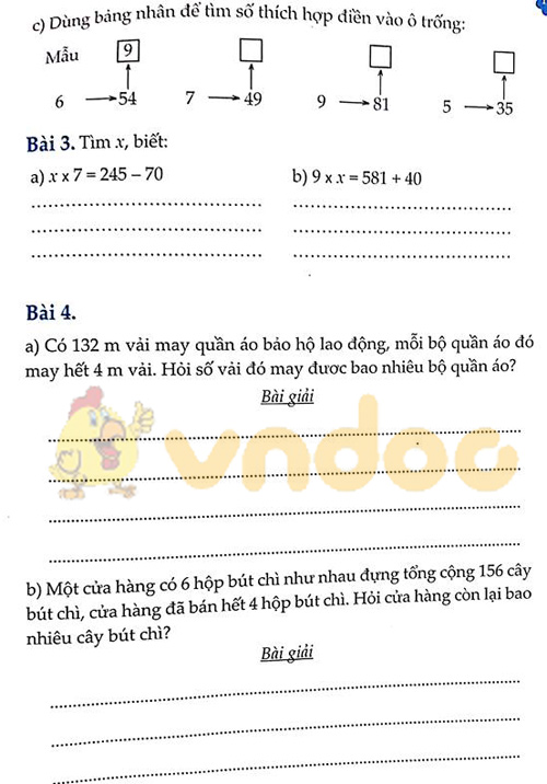 Đề bài Cùng em học Toán lớp 3 Tuần 15 - Đề 1: