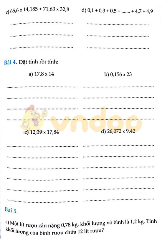 Cùng em học Toán lớp 5 Tuần 12 