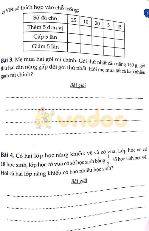 Đề bài Cùng em học Toán lớp 3 Tuần 16 - Đề 2: