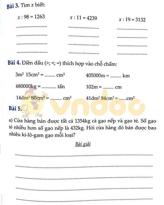 Cùng em học Toán lớp 4 Tuần 13