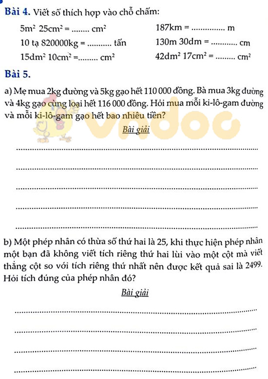 Cùng em học Toán lớp 4 Tuần 13