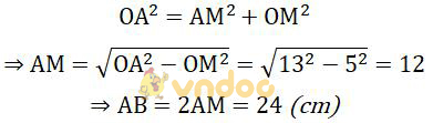 Giải bài tập Toán lớp 9 bài 2: Đường kính và dây của đường tròn