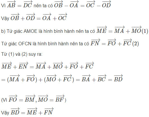 Giải bài tập Toán 10 SBT bài 2 chương 1 phần Hình học