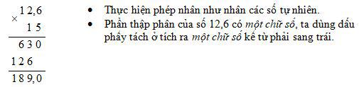 Nhân một số thập phân với một số tự nhiên