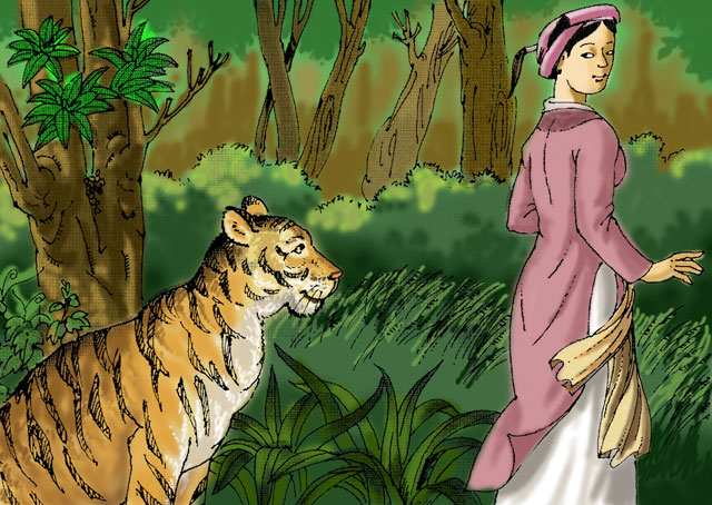 Đóng vai bà đỡ Trần trong truyện Con hổ có nghĩa