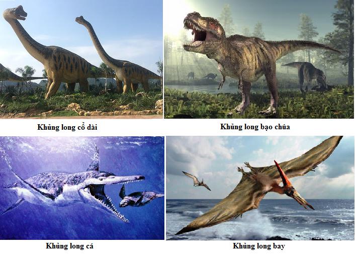 đại diện khủng long Lý thuyết Sinh học lớp 7 bài 40: Đa dạng và đặc điểm chung của lớp Bò sát