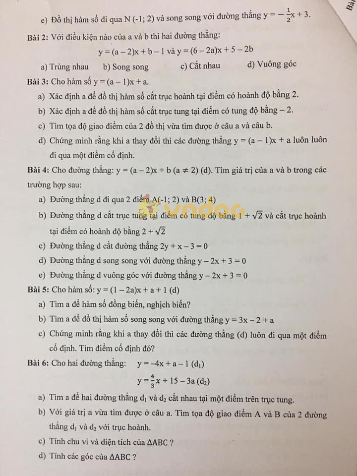 Đề cương ôn tập học kì 1 lớp 9 môn Toán năm 2018 - 2019