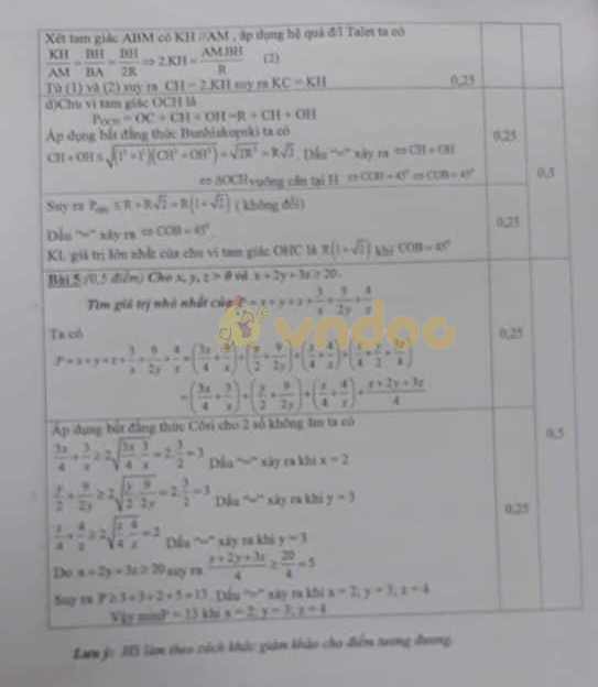 Đề thi học kì 1 lớp 9 môn Toán Phòng GD&ĐT quận Hai Bà Trưng năm học 2018 - 2019