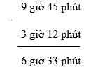 Trừ số đo thời gian