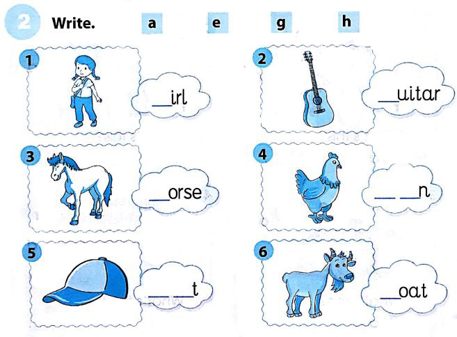 Bài tập cuối tuần lớp 1 môn tiếng Anh